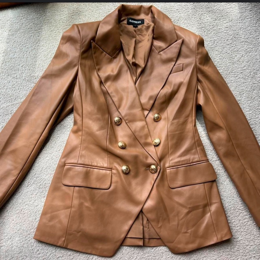 Brown leather jacket
